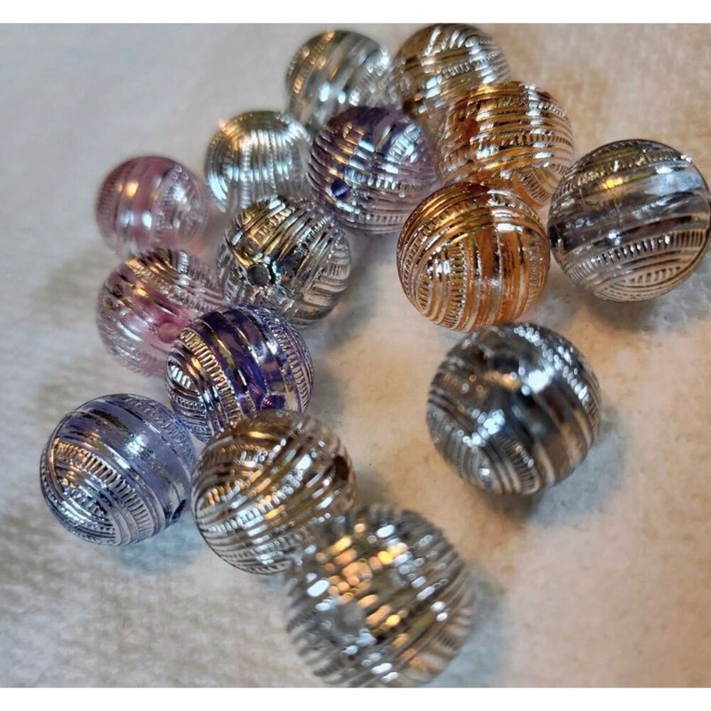 Acrylic Silver Beads